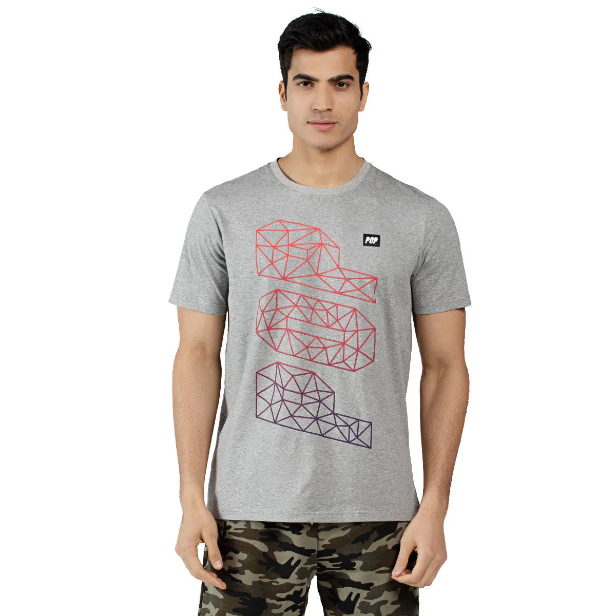 Men's Short Sleeve  Gradual Colour POP Digital Print T-Shirts