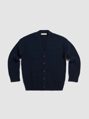 Navy Geelong wool Maura v-neck cardigan