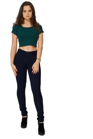 Navy Skinny Fit Mid Rise Denim Jeans