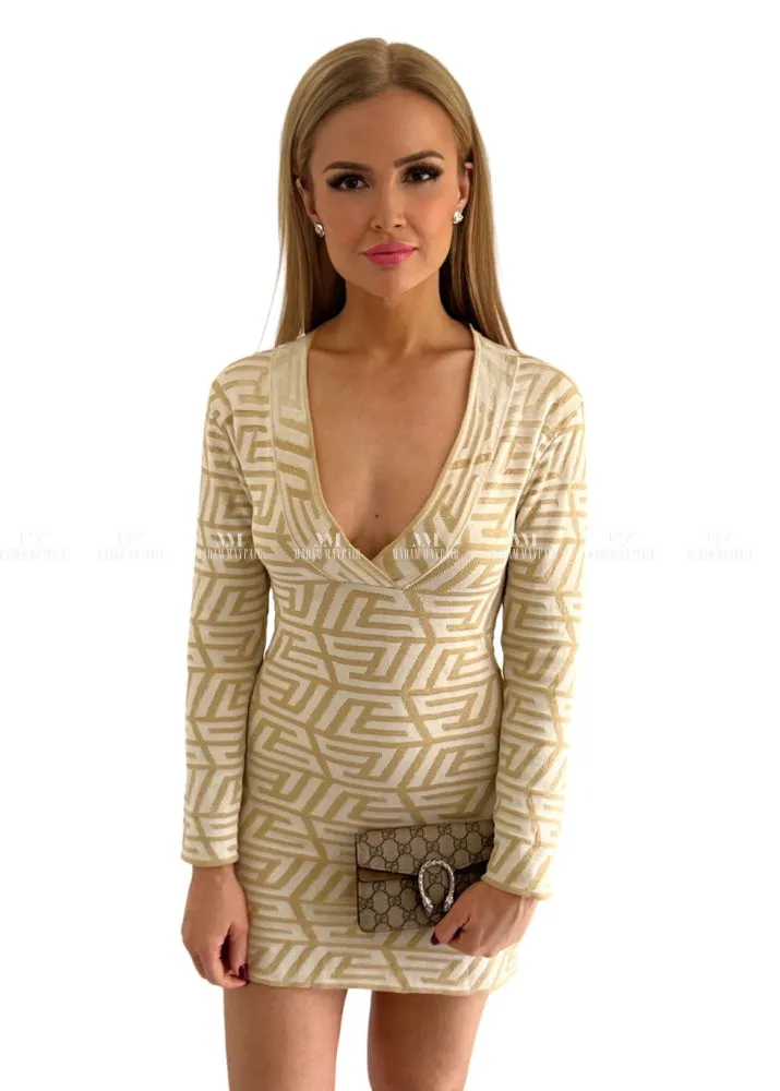 Phoebe Gold Geometric Dress