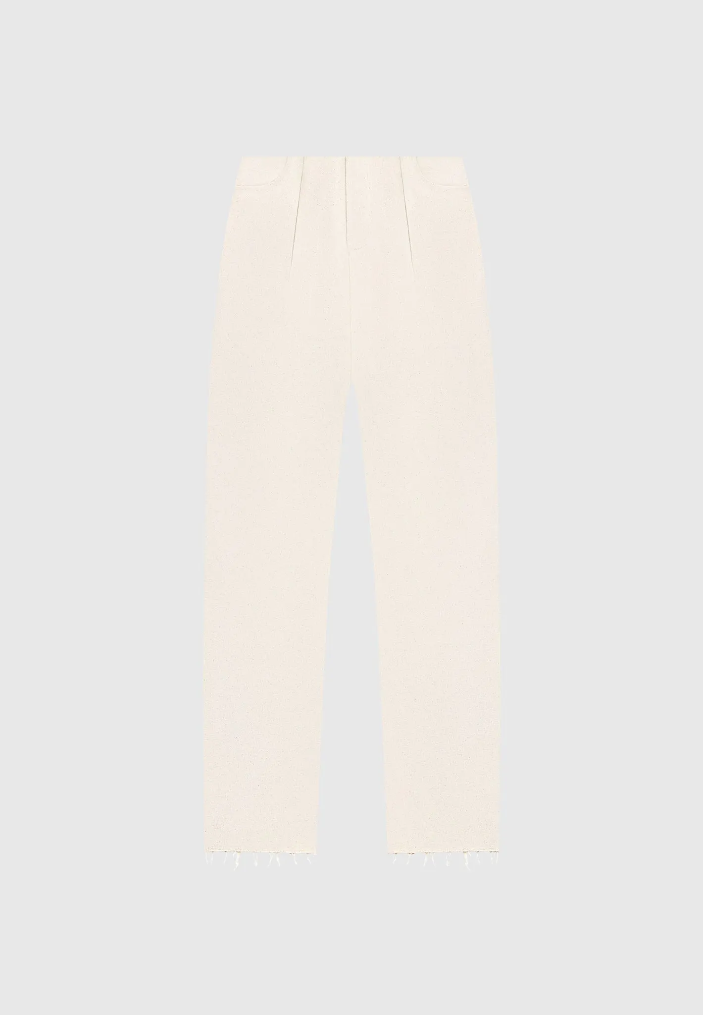 Pleated Boyfriend Jeans - Cream