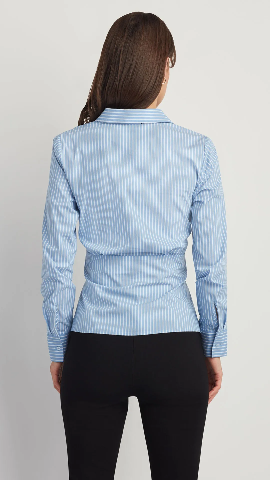 POPLIN TIE FRONT SHIRT