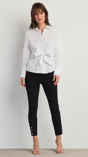 POPLIN TIE FRONT SHIRT