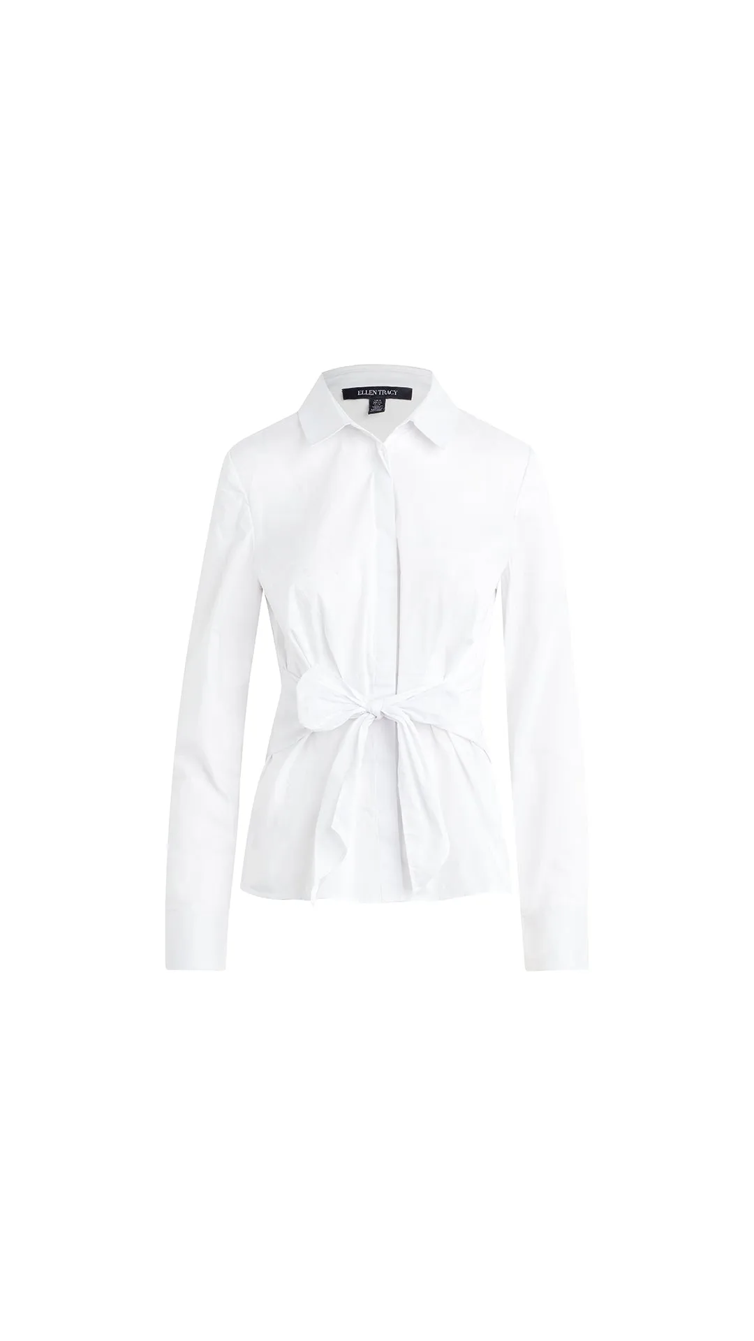 POPLIN TIE FRONT SHIRT