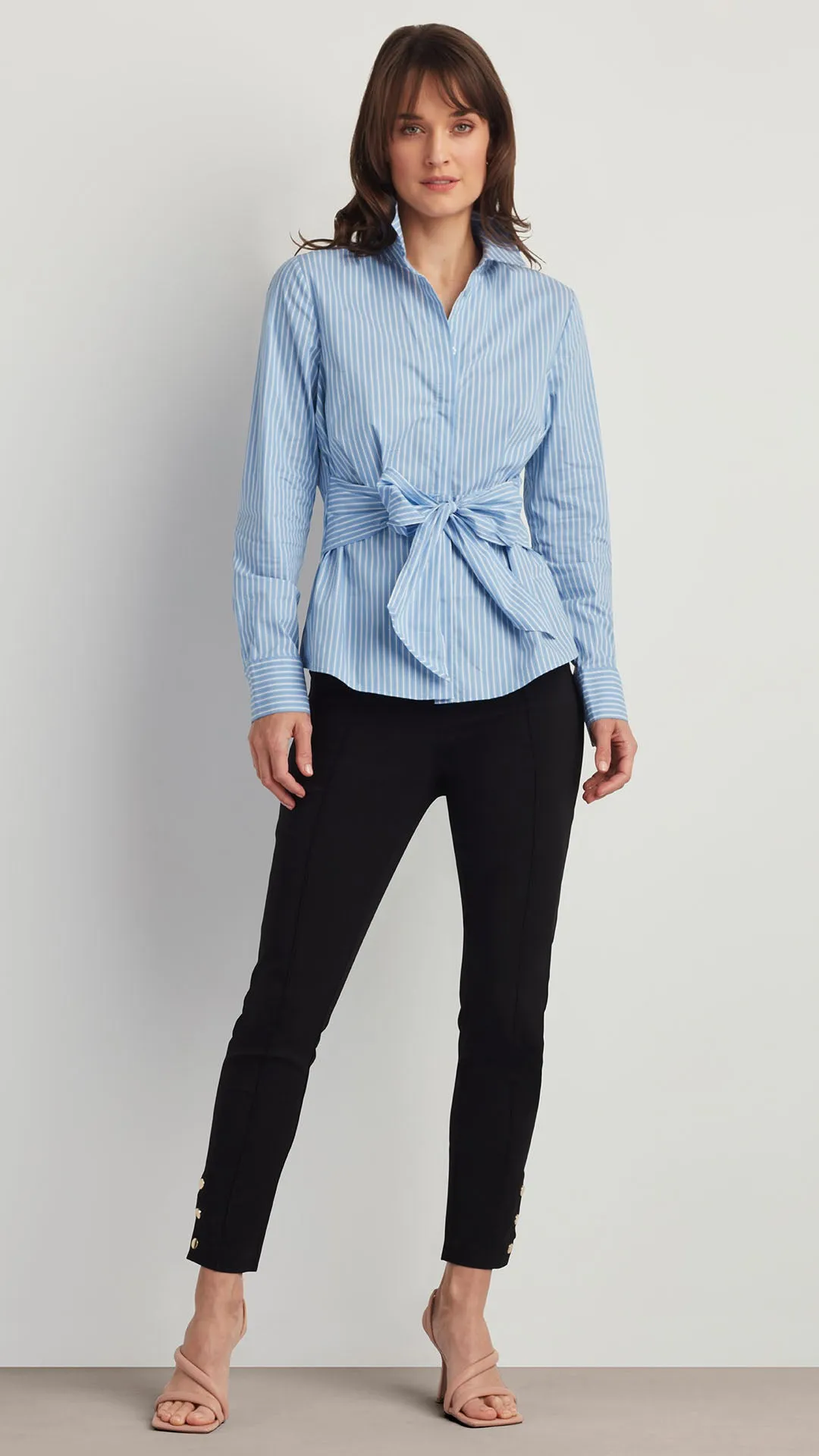 POPLIN TIE FRONT SHIRT