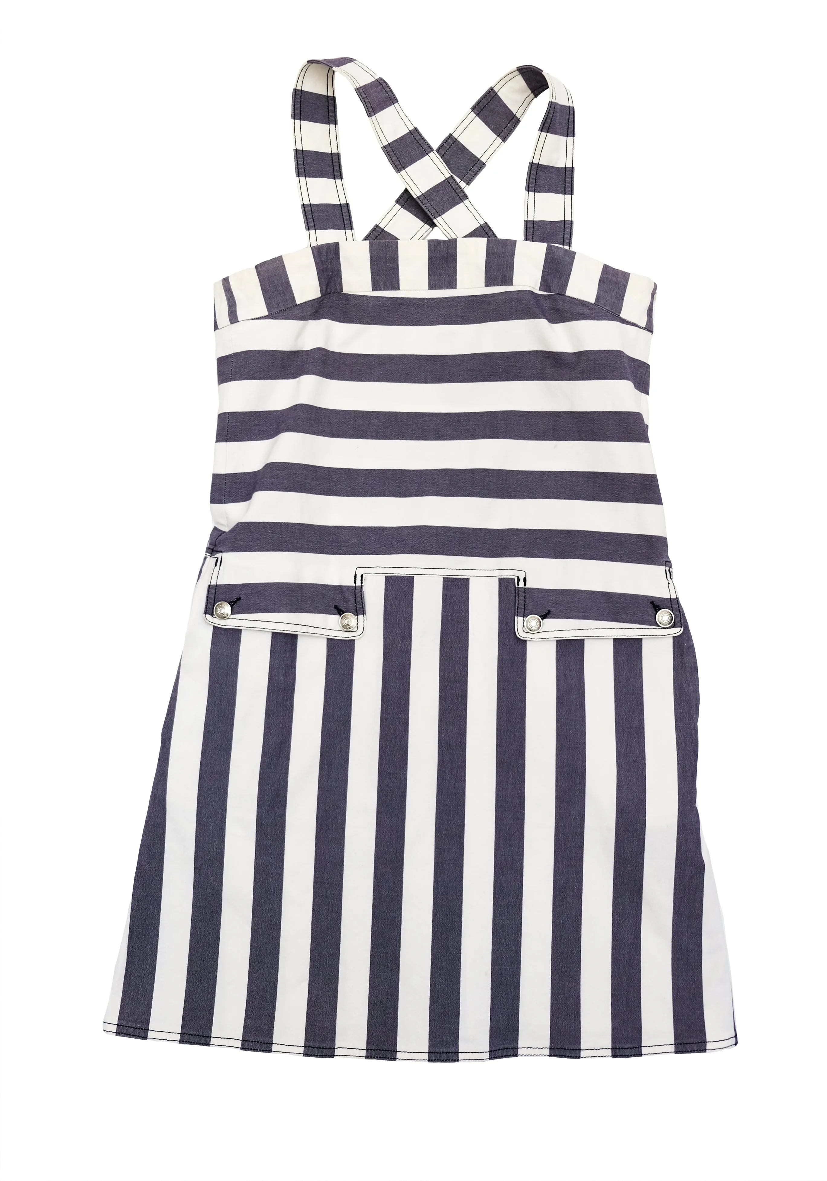 See by Chloe Sun Dress in Striped Cotton Canvas, UK12