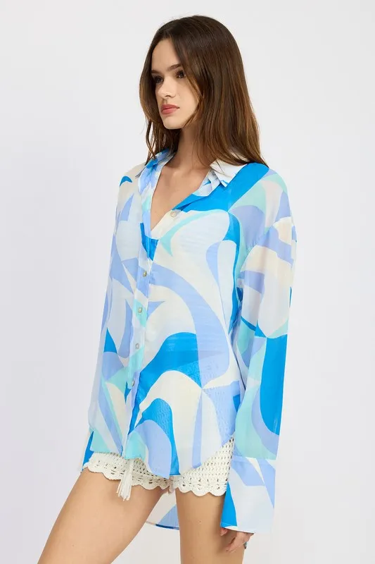 Serenity Wave High Low Shirt