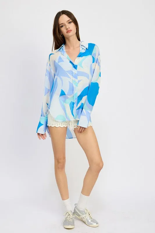 Serenity Wave High Low Shirt