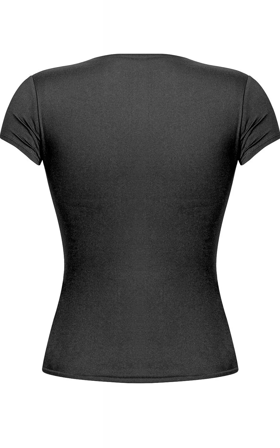 Short Sleeve V-Neck Top - Black