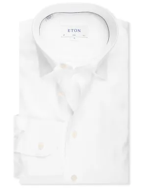 Slim Fit Oxford Button Under Stretch Shirt White