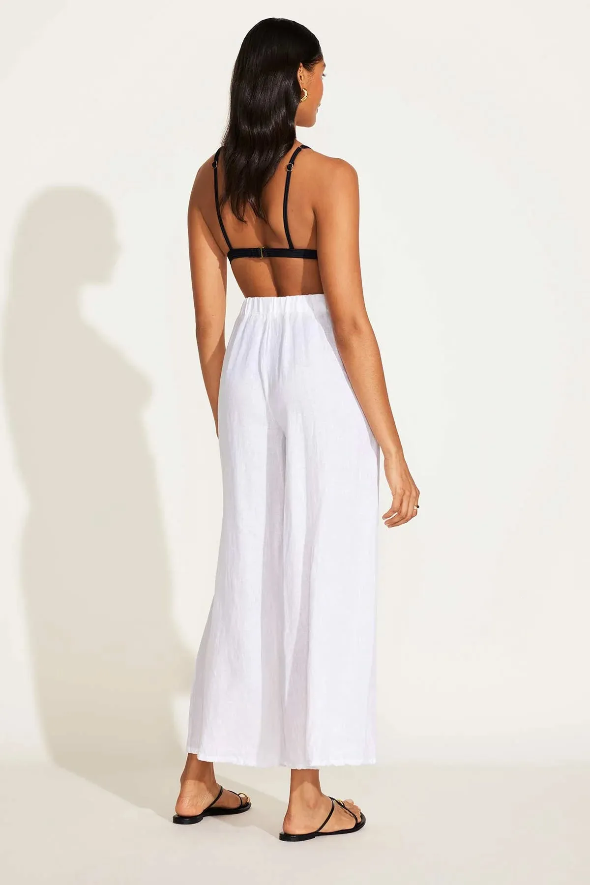 Tallows Linen Wide Leg Pant White EcoLinen