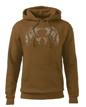 Tonal Ram Hoodie | Saddle
