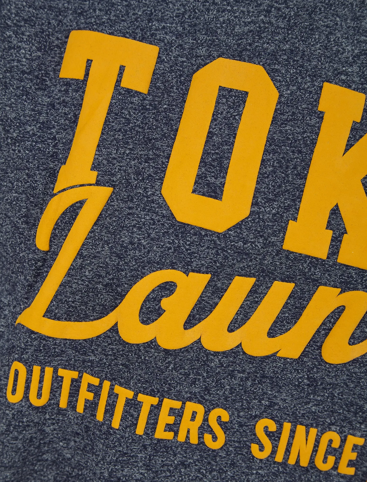 Underline Motif Cotton Jersey Grindle T-Shirt in Navy - Tokyo Laundry