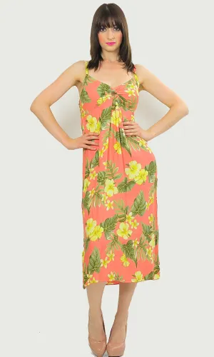 Vintage 90s Boho Hippie tropical floral party maxi sun dress