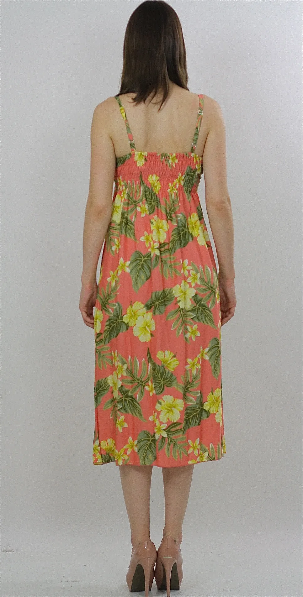 Vintage 90s Boho Hippie tropical floral party maxi sun dress