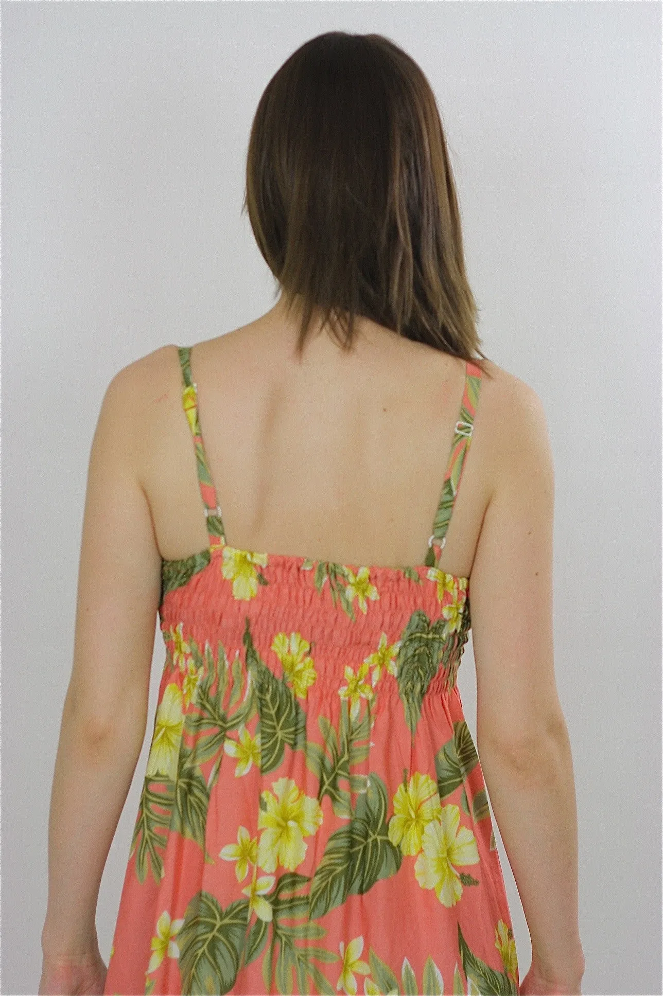 Vintage 90s Boho Hippie tropical floral party maxi sun dress