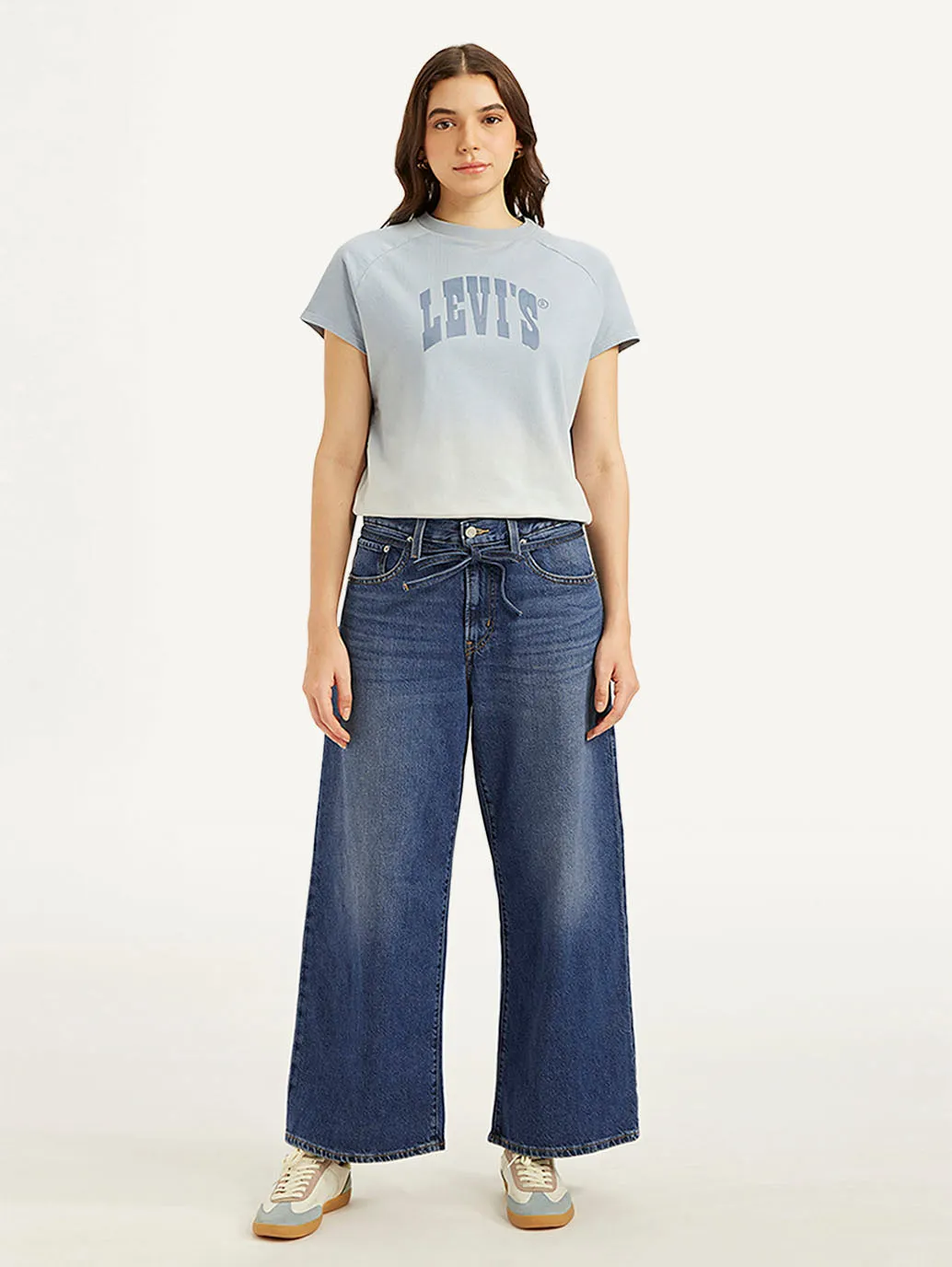 Women's Blue XL Straight Fit Mid Rise Jeans