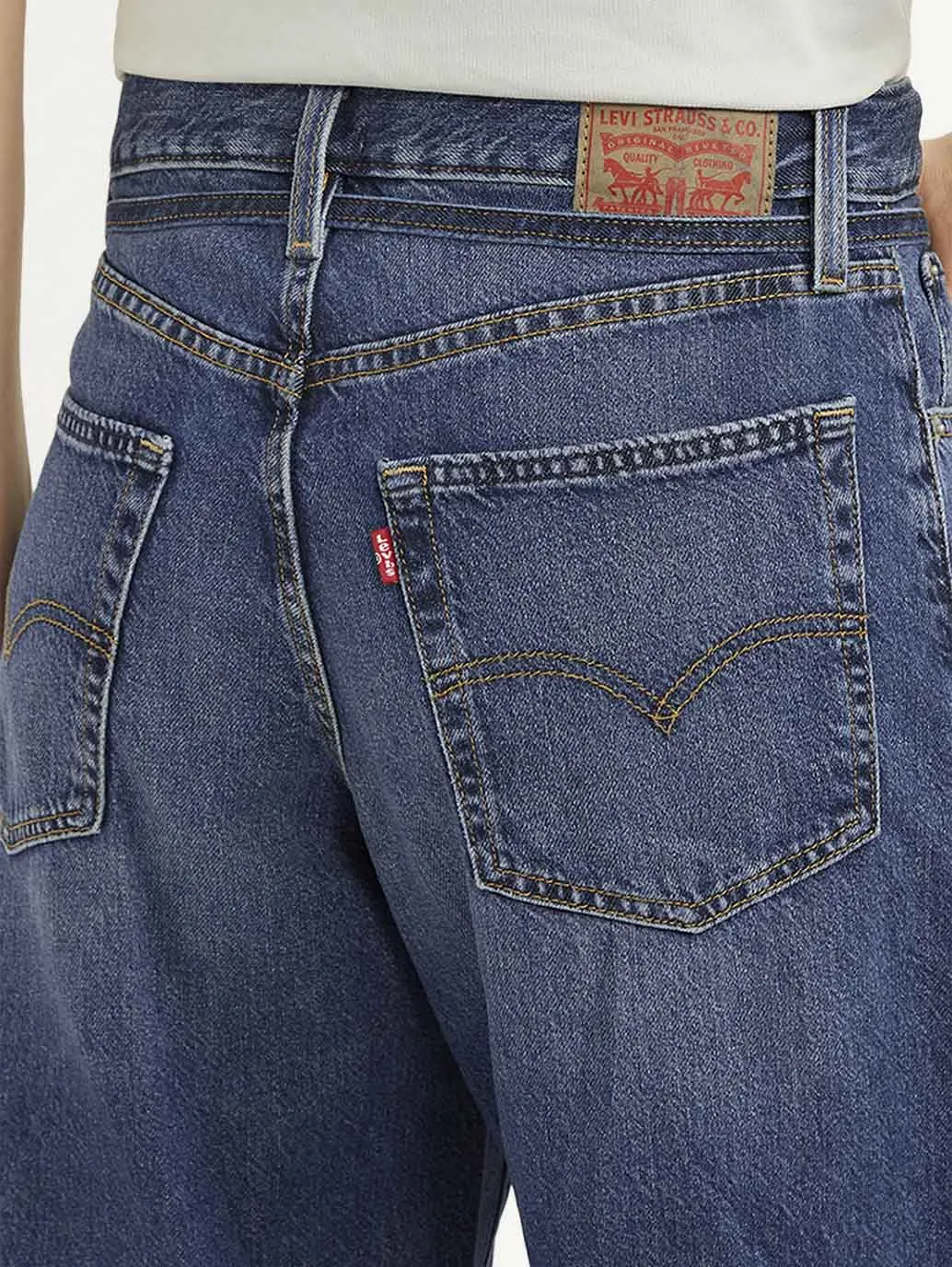 Women's Blue XL Straight Fit Mid Rise Jeans