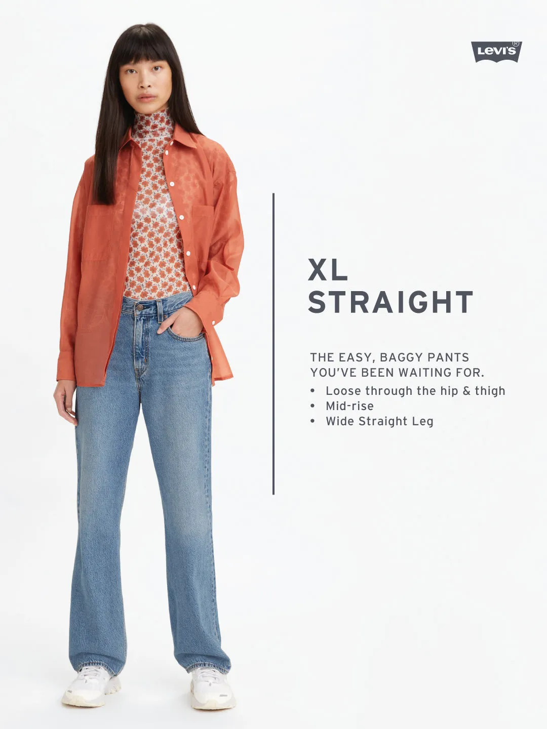 Women's Blue XL Straight Fit Mid Rise Jeans