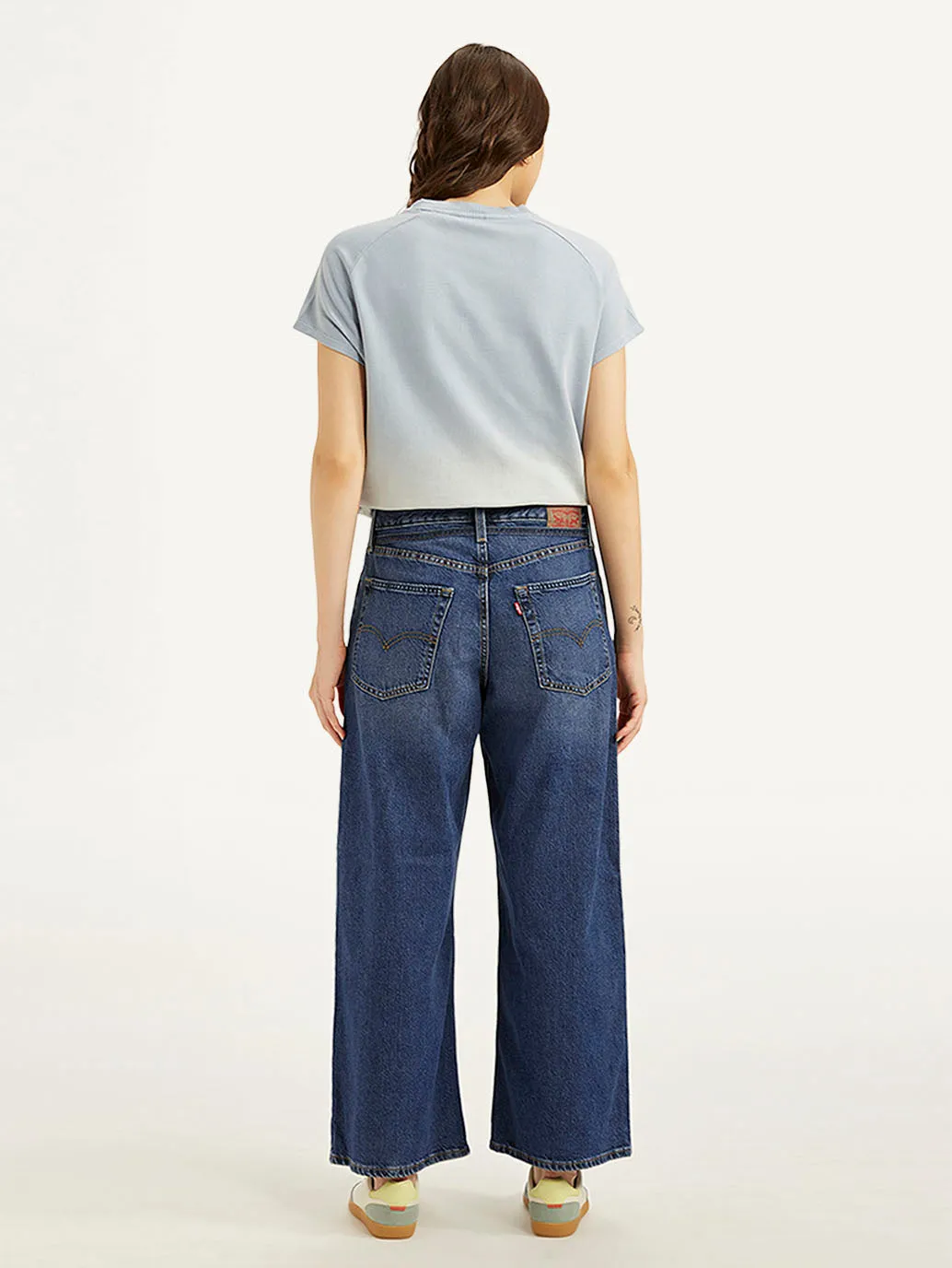 Women's Blue XL Straight Fit Mid Rise Jeans