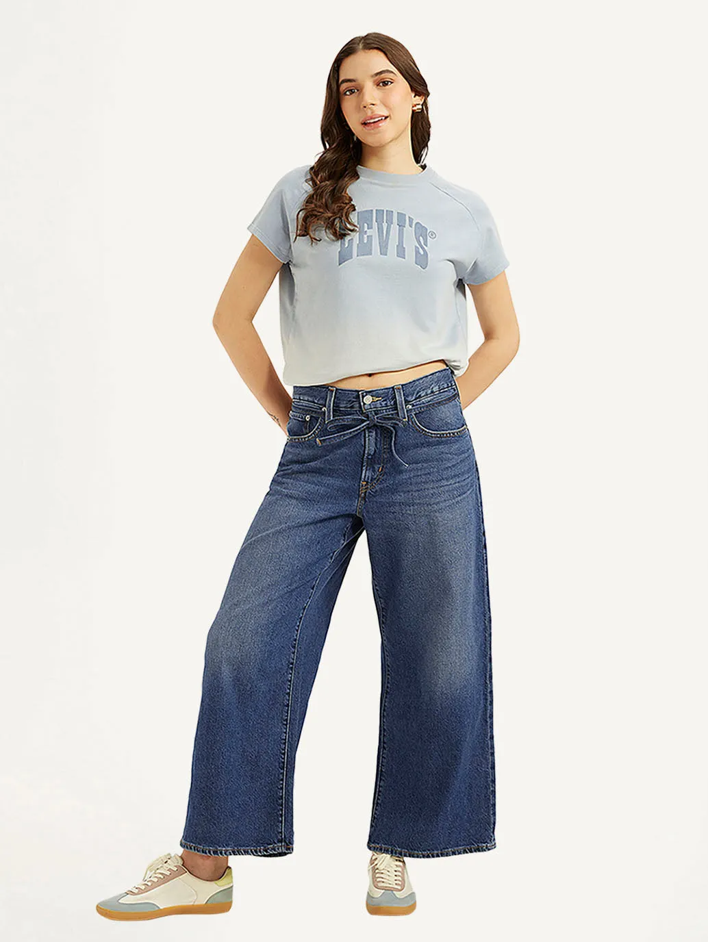 Women's Blue XL Straight Fit Mid Rise Jeans