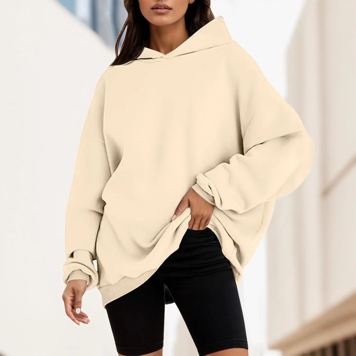 Women's Oversized Hoodies Fleece Hooded Sweatshirts Comfy Casual Pullover Fall Winter Outfits Loose Fit Tops